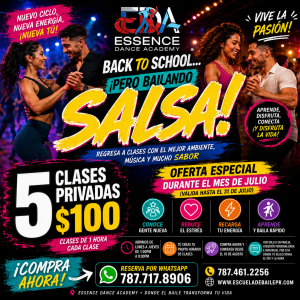 Oferta Especial de Regreso a Clases: Paquete de 5 Clases Privadas de Salsa