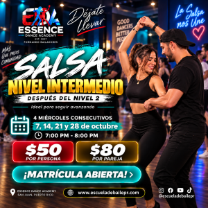 Curso de Salsa Nivel Intermedio on2| Octubre 2026