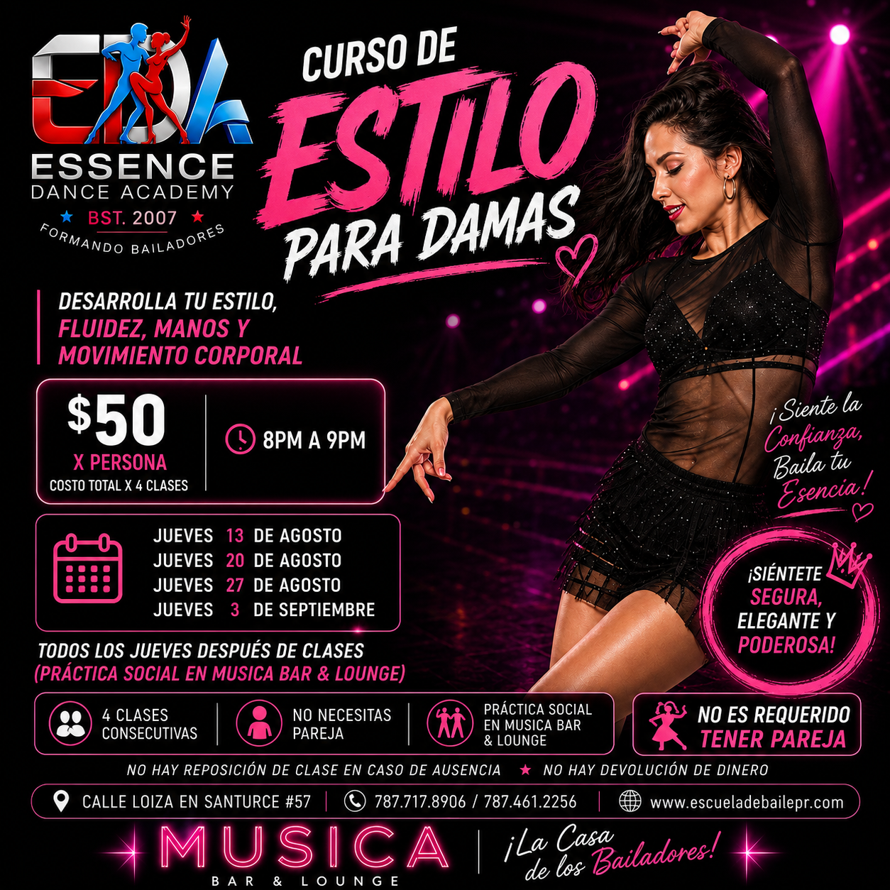 Curso de Estilo para Damas – Elegancia, Fluidez y Expresión Corporal | 4 Clases