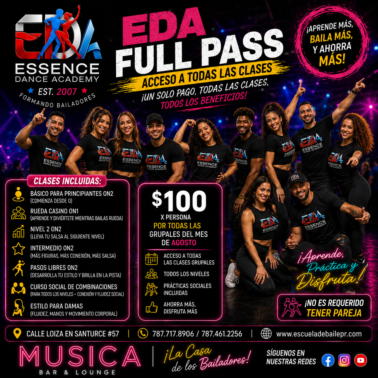EDA Full Pass – Acceso Ilimitado a Todos los Cursos Grupales del Mes