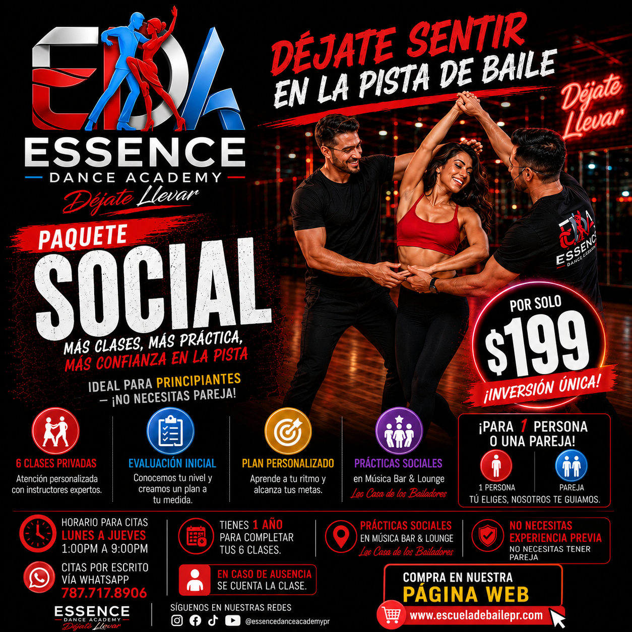 Paquete Social – 6 Clases Privadas de Salsa para Principiantes